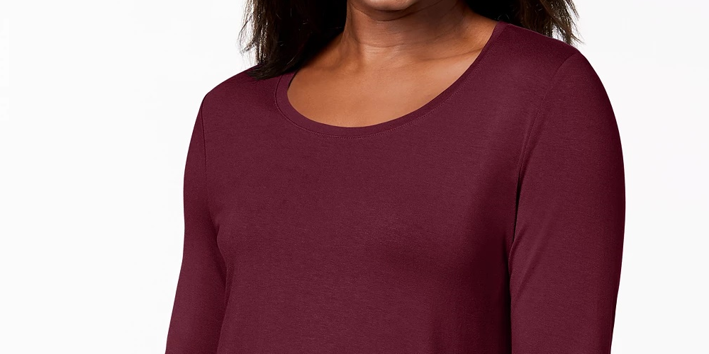 JM Women's Collection Scoop-Neck Top  Red Size XX Large