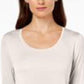 JM Collection Women's Scoop-Neck Top Dark Beige Size Large