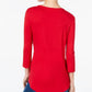 JM Collection Women's Scoop Neck Top In Regular And Red Size X-Small