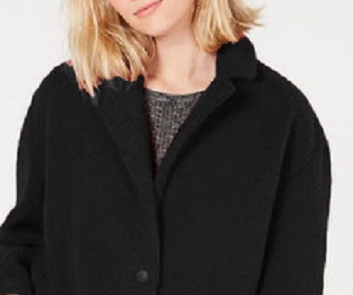 Collection B Juniors' Faux-Fur Coat Black Size Large