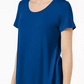 JM Women's Collection Scoop-Neck Top Bright Blue Size Small