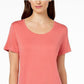 JM Women's Collection Scoop-Neck Top Med Pink Size Medium