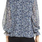 Vince Camuto Women's Floral Print Smocked Blouse Blue Size X-Large
