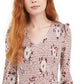 American Rag Juniors' Printed Smocked Top Pink Size X-Small