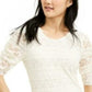 American Rag Juniors' Tie-Back Lace Blouse White Size Medium