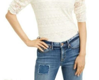 American Rag Juniors' Tie-Back Lace Blouse White Size Medium