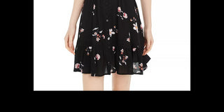 American Rag Juniors'' Floral-Print Pintuck Dress Black Size Medium