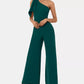 Betsy & Adam Women's One Shoulder Bow Jumpsuit Green Size 10
