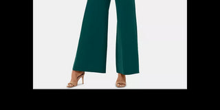 Betsy & Adam Women's One Shoulder Bow Jumpsuit Green Size 10