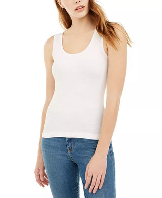 Planet Gold Juniors' Ribbed Knit Tank Top White Size 34X16