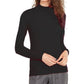 Planet Gold Juniors' Long-Sleeve Mock-Neck Top Black Size Large