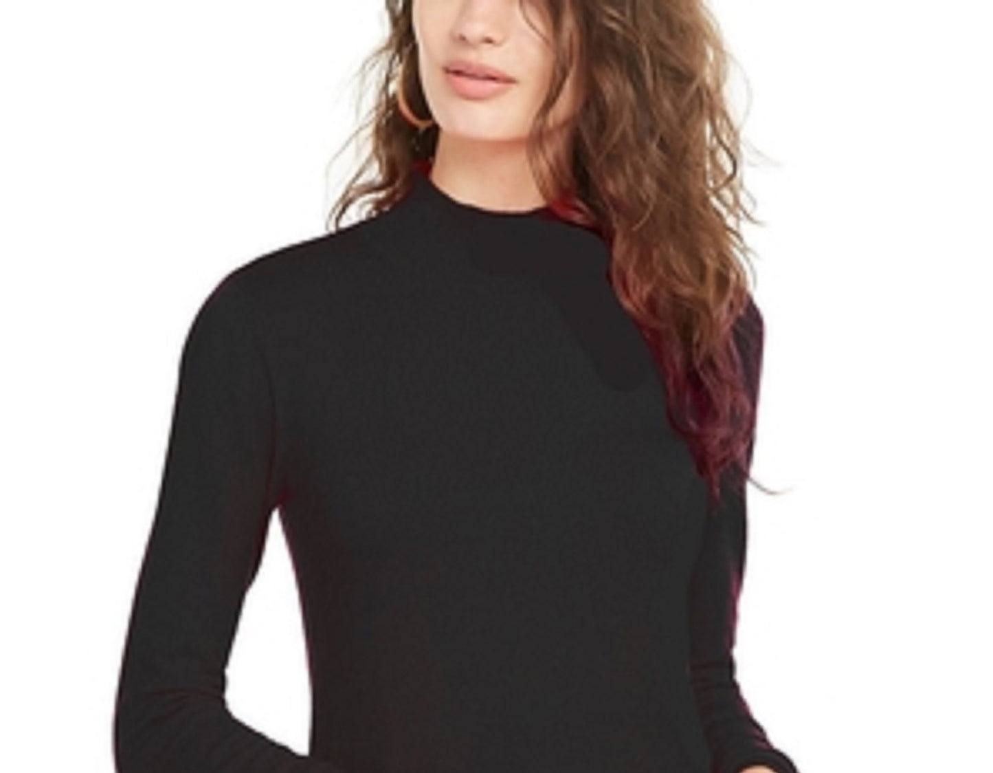 Planet Gold Juniors' Long-Sleeve Mock-Neck Top Black Size Large