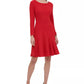Tommy Hilfiger Women's Asymmetrical Fit & Flare Dress Red Size 6