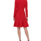Tommy Hilfiger Women's Asymmetrical Fit & Flare Dress Red Size 6