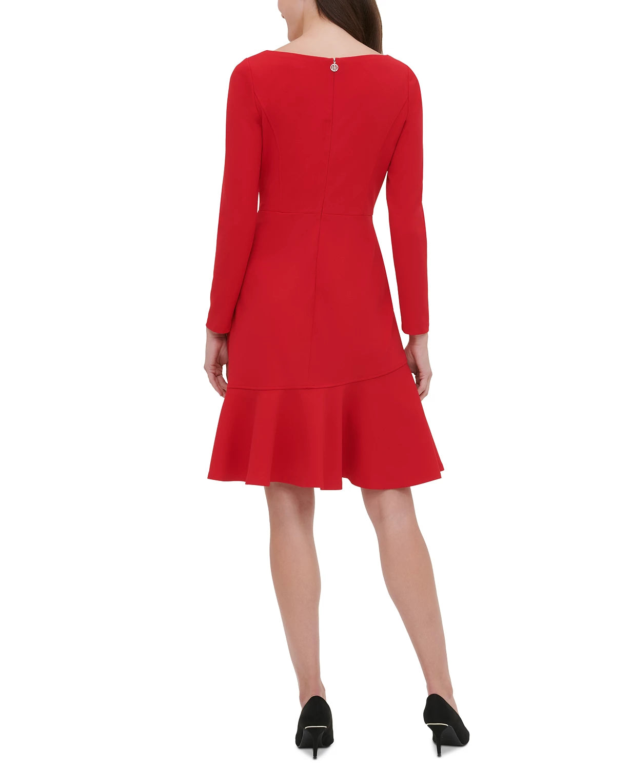 Tommy Hilfiger Women's Asymmetrical Fit & Flare Dress Red Size 6