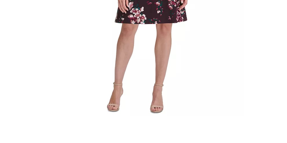 Tommy Hilfiger Women's Floral Jersey A Line Dress Purple Size 12