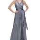 Tommy Hilfiger Women's Metallic Jersey Jumpsuit Blue Size 6