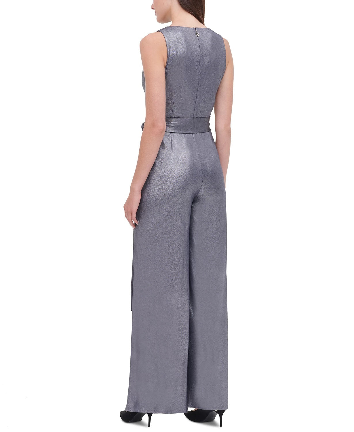 Tommy Hilfiger Women's Metallic Jersey Jumpsuit Blue Size 6