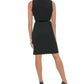 Tommy Hilfiger Women's Belted Lapel Sheath Dress Black Size 14