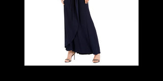 Adrianna Papell Women's One-Shoulder Gown Navy Size 6