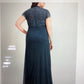 Betsy & Adam Women's Plus Size Sequined-Lace Ruched Gown Blue Size 24W