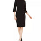 Calvin Klein Women's Split Sleeve Sheath Dress Black Size 6