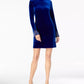 Calvin Klein Women's Embellished Bell-Sleeve Sheath Dress Blue Size 16