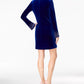 Calvin Klein Women's Embellished Bell-Sleeve Sheath Dress Blue Size 16