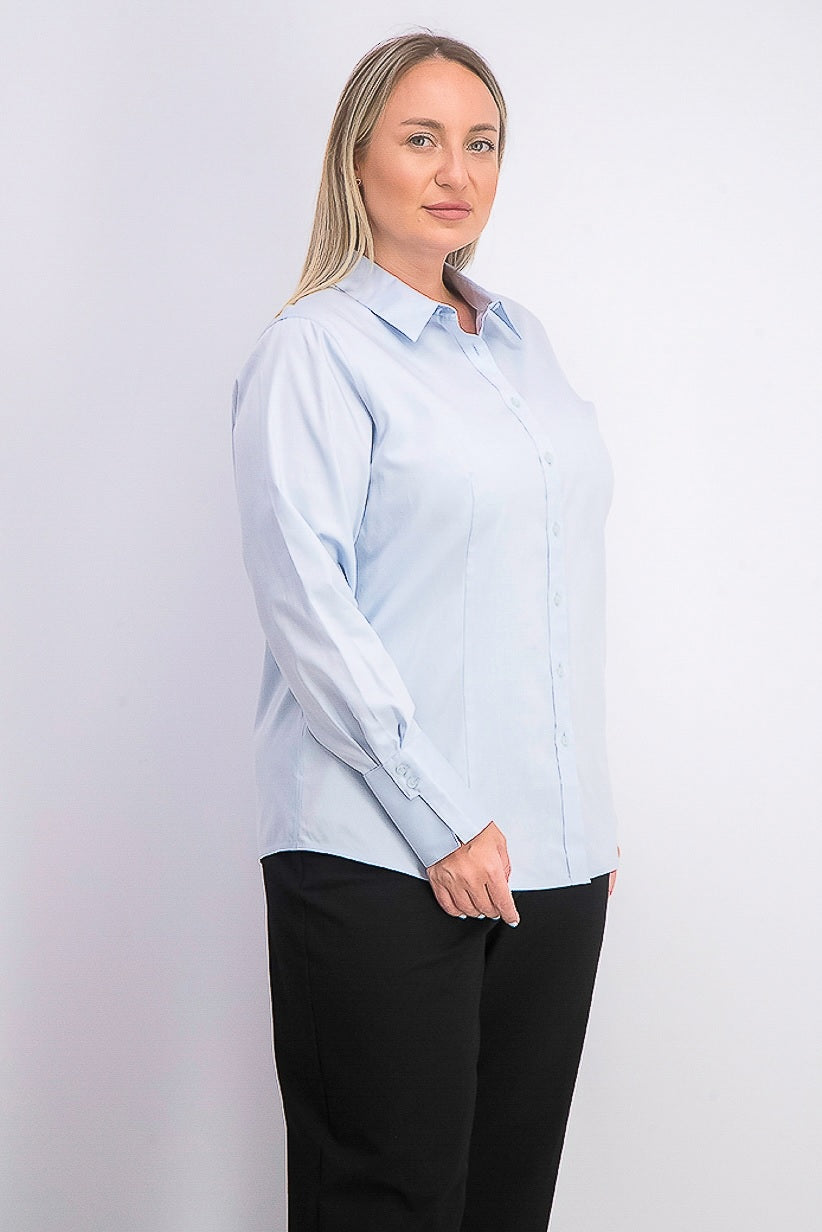 Calvin Klein Women's Plus Size Cotton Collared Shirt Blue Size 20W