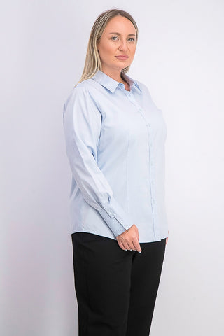 Calvin Klein Women's Plus Size Cotton Collared Shirt Blue Size 20W