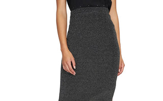 Sanctuary Women's Metallic Knit Pencil Skirt Black Size XX-Small