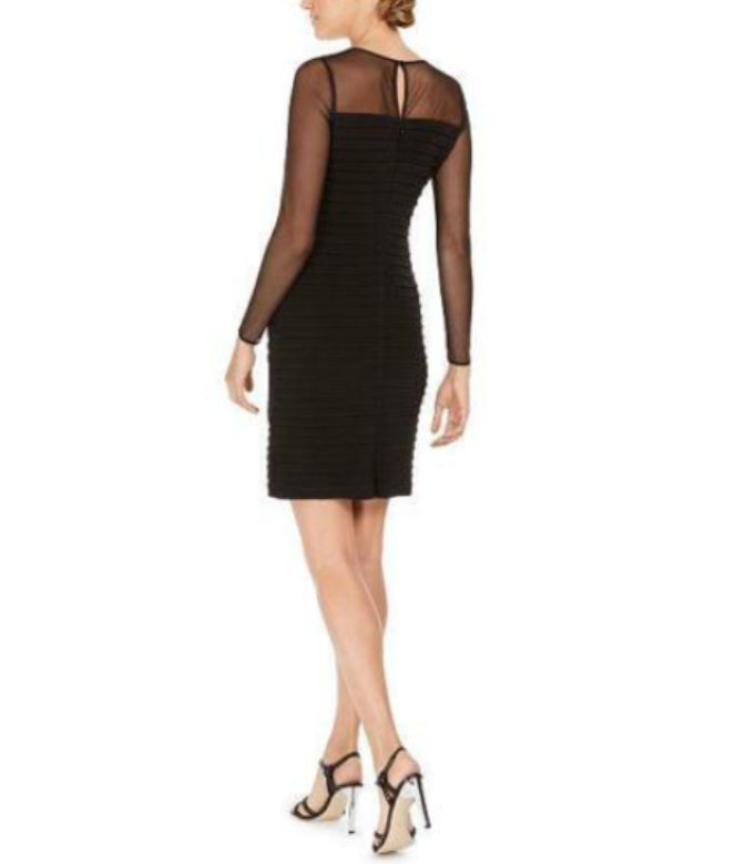 Calvin Klein Performance Women's Illusion Detail Bodycon Dress Black Size 2 Petite