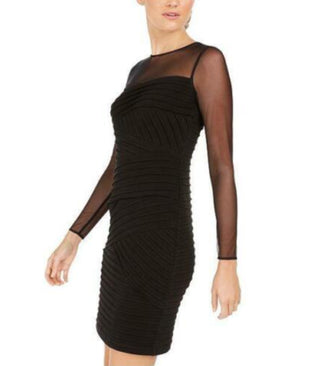 Calvin Klein Performance Women's Illusion Detail Bodycon Dress Black Size 2 Petite