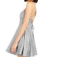 Speechless Juniors' Shimmer Lace-Back Dress Silver Size 7