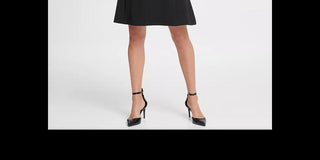 DKNY Women's Sequin And Crepe Combo Fit & Flare Dress Black Size 4