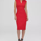 DKNY Women's Notch Neck Compression Sheath Dress Red Size 4