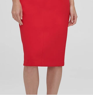 DKNY Women's Notch Neck Compression Sheath Dress Red Size 4