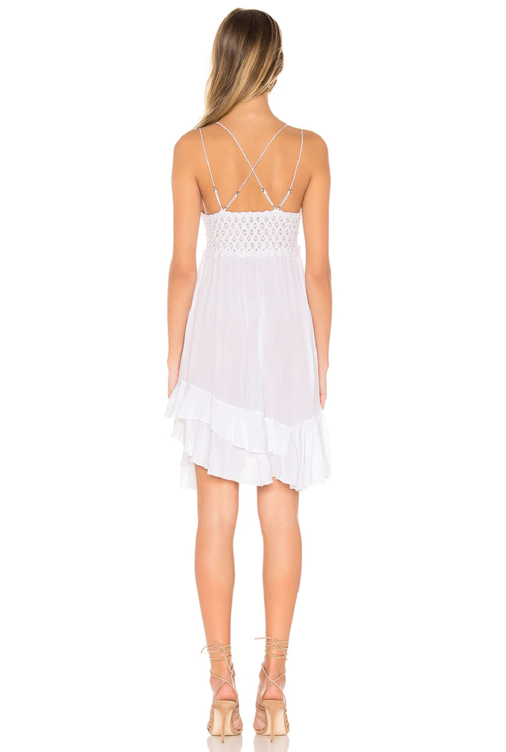 Free People Women's Intimately Fp Adella Frilled Chemise White Size Large