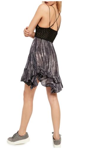 Free People Women's Adella Tie Dye Slip Dress Black Size X-Small