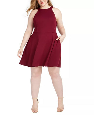 Speechless Women's Trendy Plus Size Bow-Back A-Line Dress Purple Size Square 18