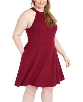 Speechless Women's Trendy Plus Size Bow-Back A-Line Dress Purple Size Square 18