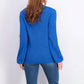 Weatherproof Vintage Women's Balloon-Sleeve Ruched Sweater Blue Size Large