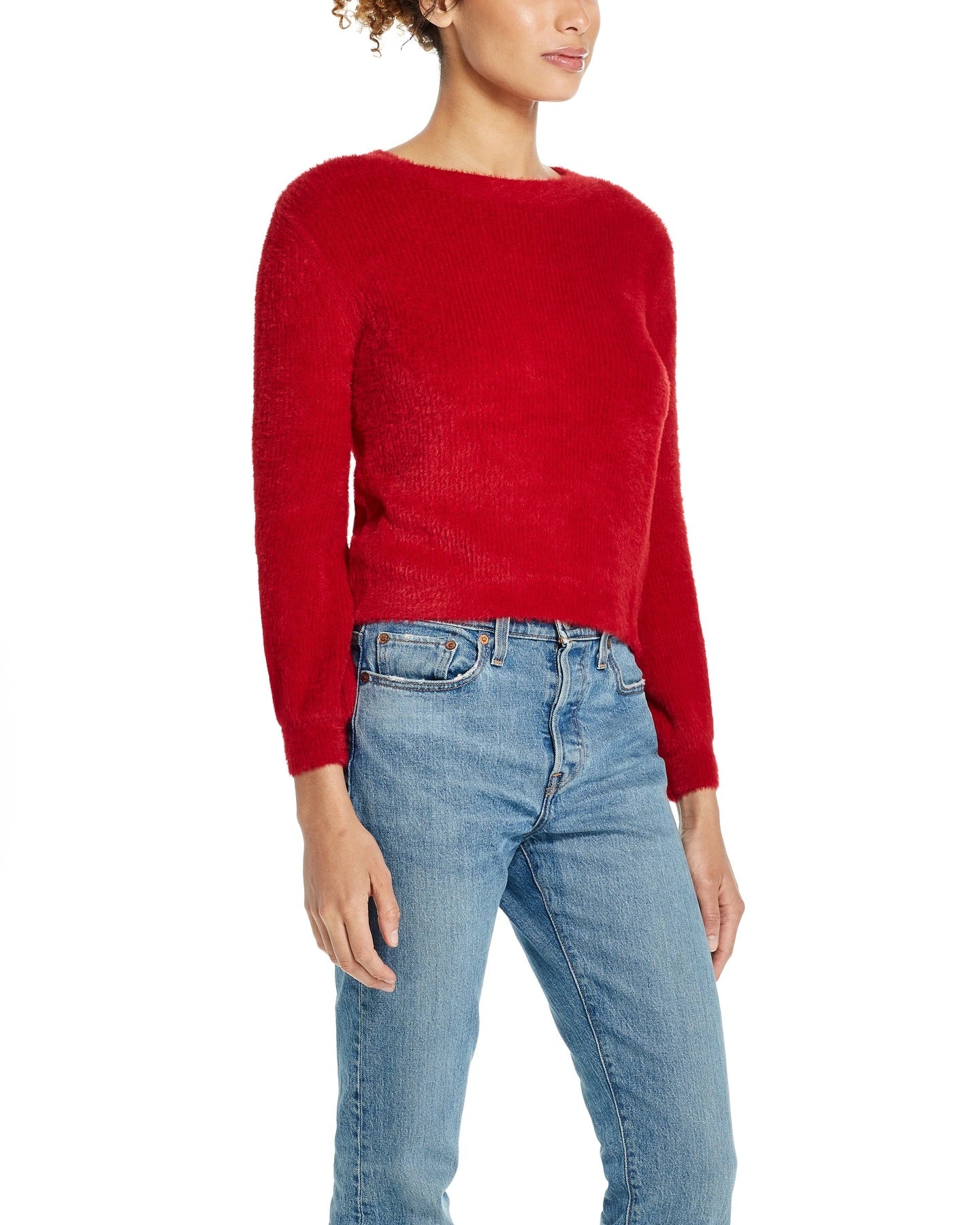 Weatherproof Vintage Women's Pullover Eyelash Sweater Red Size X-Large