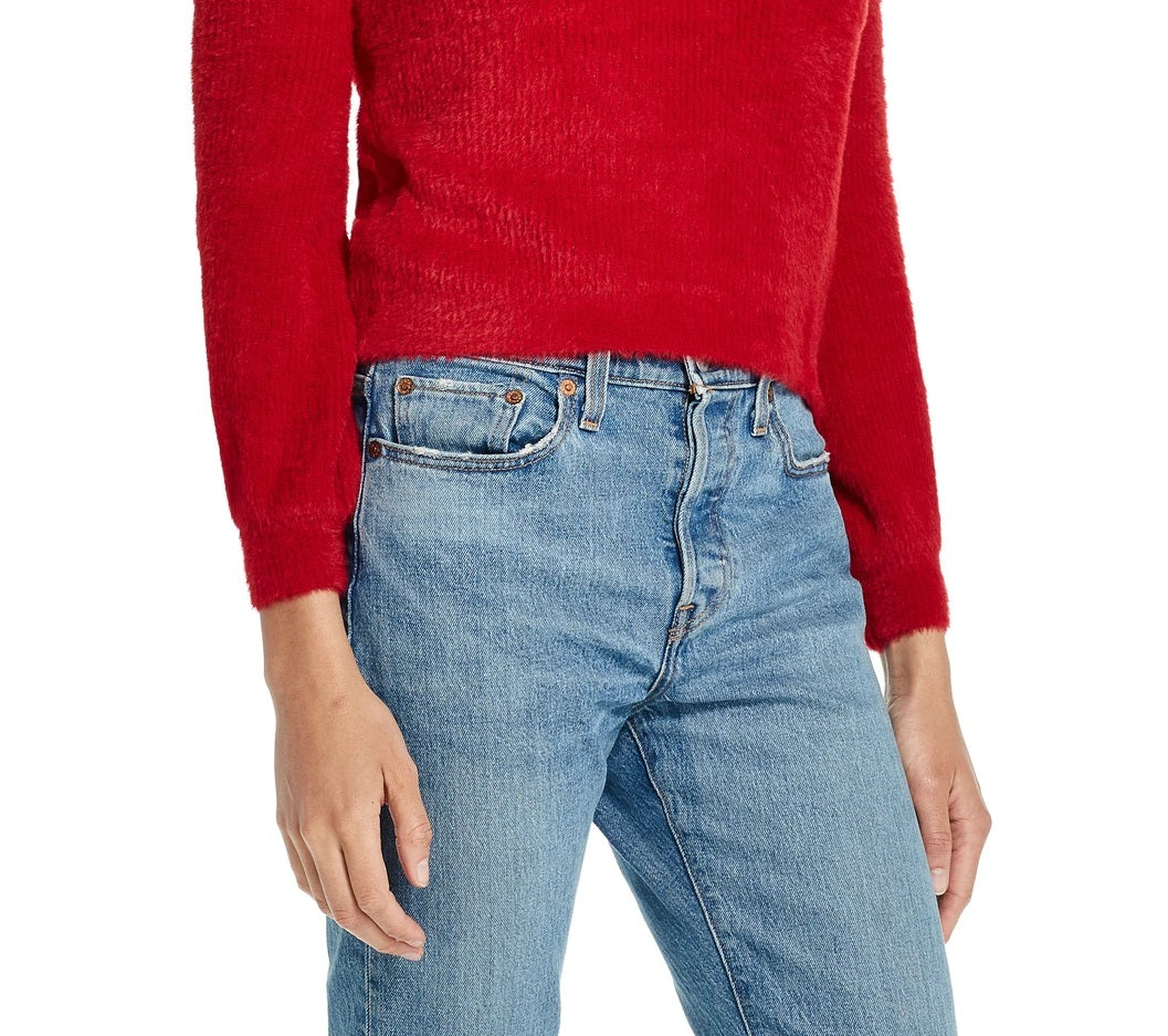 Weatherproof Vintage Women's Pullover Eyelash Sweater Red Size X-Large