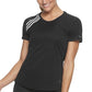Adidas Women's 3-Stripe Shoulder Running Tee Black Size Small