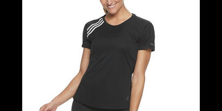 Adidas Women's 3-Stripe Shoulder Running Tee Black Size Small