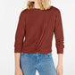 Gypsies & Moondust Juniors' Twist-Front Waffle-Knit Top Brown Size Large