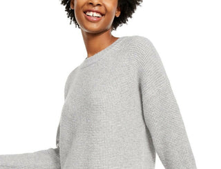 Hippie Rose Juniors' Long-Sleeve Sweater Gray Size Small