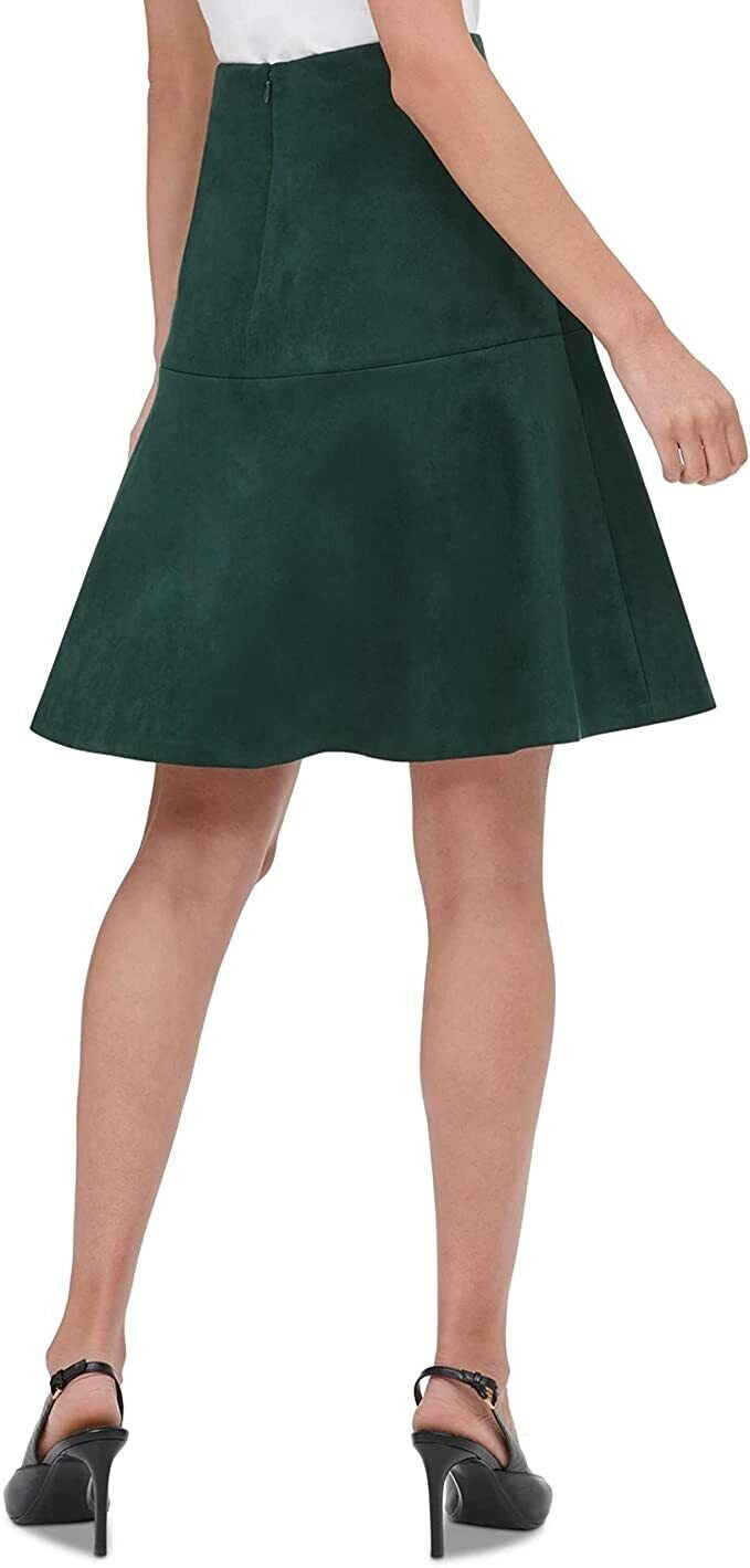 Tommy Hilfiger Women's Faux Suede A Line Skirt Green Size 16