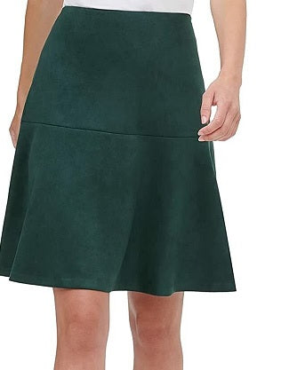 Tommy Hilfiger Women's Faux Suede A Line Skirt Green Size 16